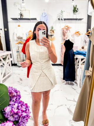 A Total Classic Pinstripe Skirt