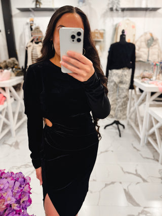 Velvet Little Black Dress for Winter