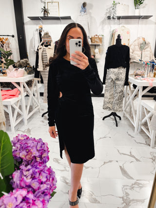 After Dark Midi Cutout Dress Black