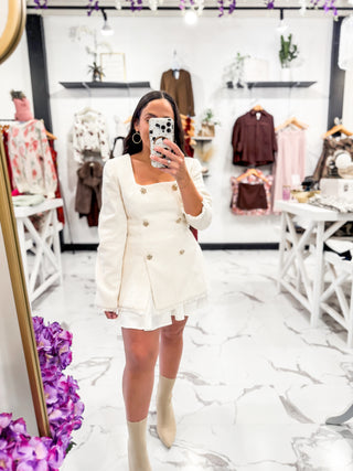 She’s A Classic Tweed Skirt Set (Ivory)
