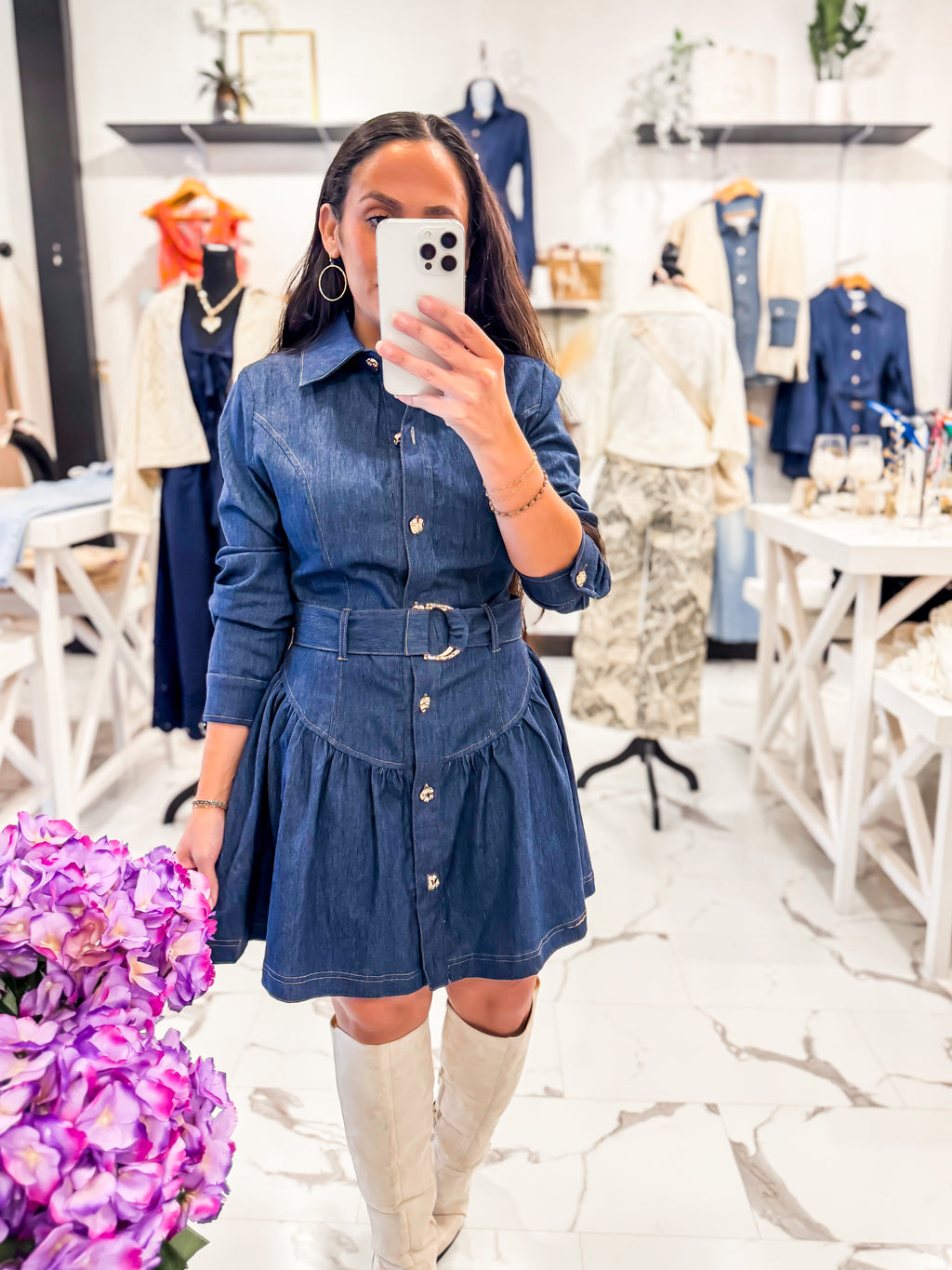 white christmas dresses Back to Work Denim Dress (Indigo) Medium