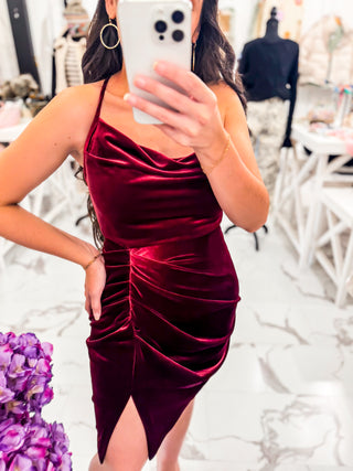 Holiday Red Velvet Dress