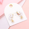 Daisy Mini Hoop Earrings (White)