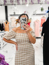 Ending Up With You Gingham Dress (Nude)