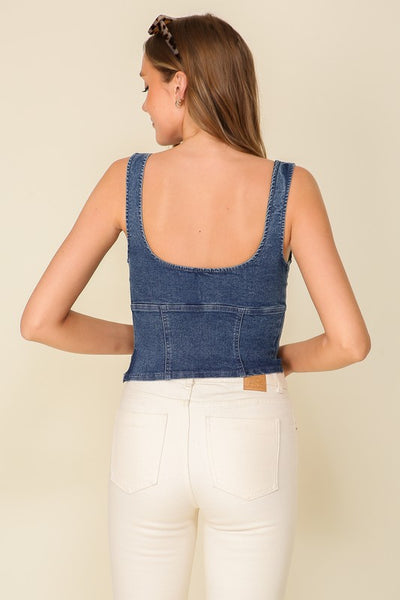 Calling My Name Denim Top (Medium Wash)