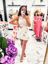 White Skort with Sun Print