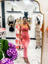 Flamingo Hour Twist Ankle Coverup Dress (Pink)