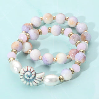 Meredith Beaded Layered Bracelet (Lavender)