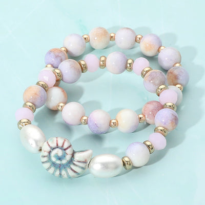 Meredith Beaded Layered Bracelet (Lavender)