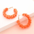 Blossom Floral Hoop Earrings (Orange)