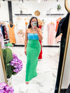 Coastal Babe Bandeau Dress (Green/Blue)