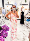 Garden Party Lace Floral Dress (Off White/Pink)