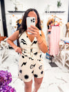 Cream and Black Summer Outfit