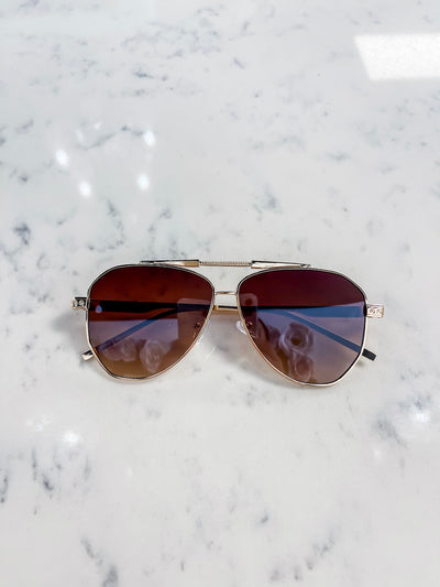 Blake Aviator Sunglasses (Brown)