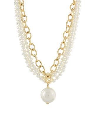 Rylee Layered Necklace (Cream/Gold)