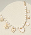 Penelope Pearl Charm Necklace (Gold)