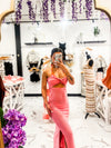 Flamingo Hour Twist Ankle Coverup Dress (Pink)