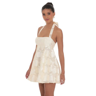 Amara Floral babydoll Mini Dress (Cream)