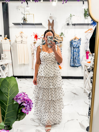 Going To The Track Ruffle Dress (Off White)