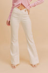 Bella V Boutique Flare Stretchy White Jeans 