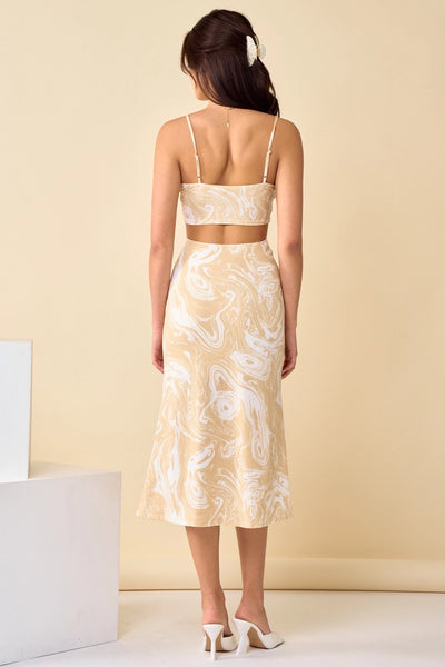 Bella V Boutique Side Cutout Swirl Print Summer Dress