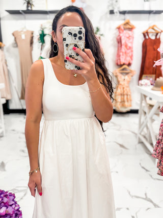 Coconut Dreams Linen Dress (Off White)