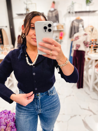 Always Reliable Knit Cardigan (Navy)