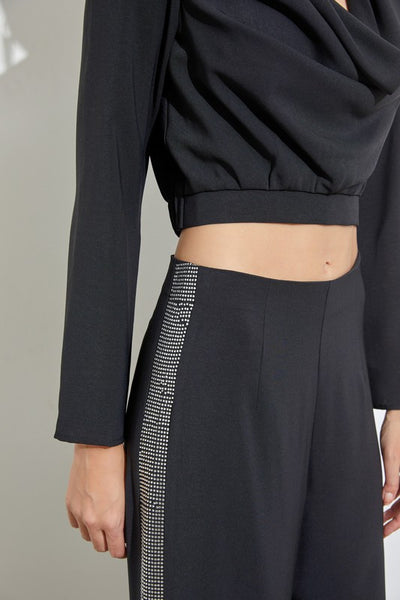 Diamond Rhinestone High Waist Pants (Black)