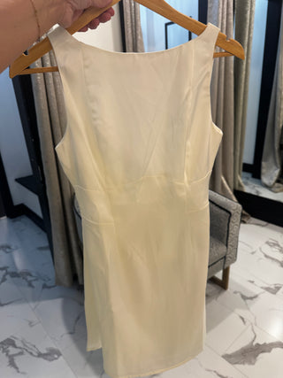 Caught Looking Satin Mini Dress (Off White)