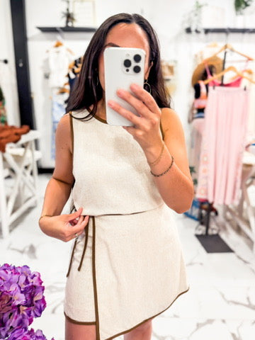 Chai & Linen Skort Set Natural