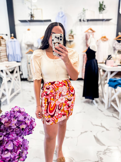 Blossom & Bloom Printed Skirt (Pink)