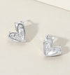 Amora Heart Stud Earrings (Silver)