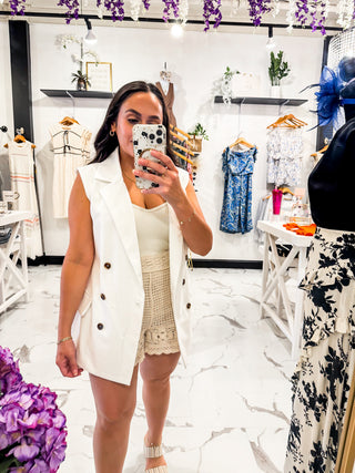 She Means Business Collard Vest (Ivory)
