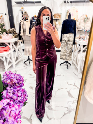 The Velvet Affair Trousers Deep Plum