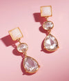 Isabella Teardrop Stone Earrings (Clear)