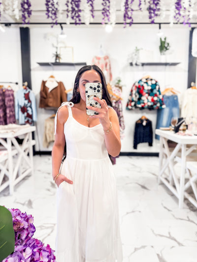 Finding My Paradise Ruffle Dress (White)