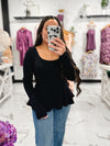 Bella V Boutique Gwen Ruffle Long Sleeve in Black