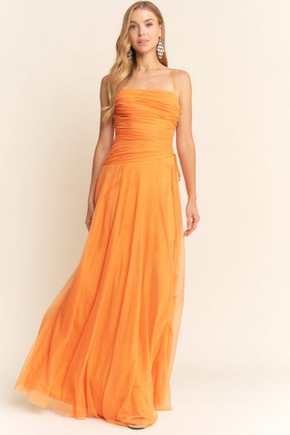 Blossom Belle Cut Out Maxi Dress (Orange)