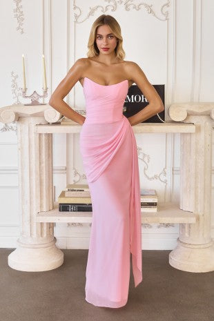 Mariposa Strapless Maxi Dress (Light Pink)