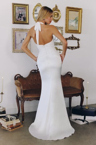 Afterparty Elegance Maxi Dress (Off White)