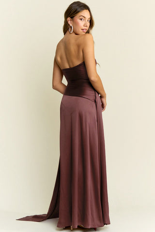 Simply Sweet Drop Waist Maxi Dress (Chocolate)