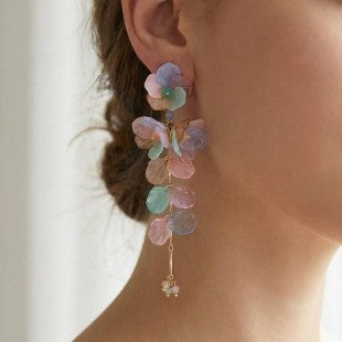 Iris Dangle Cluster Earrings (Multi)