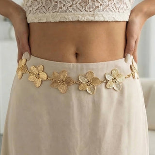 Flower Child Link Chain Belt (Gold)