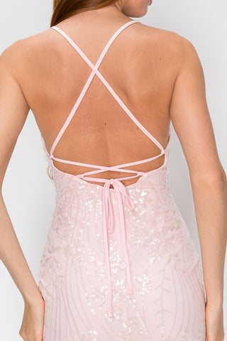 Dance Floor Darling Sequined Mini Dress (Pink)