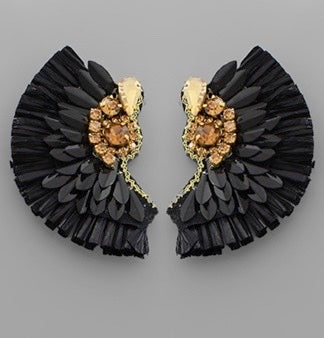 Angelica Raffia Earrings (Black)