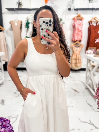 Coconut Dreams Linen Dress (Off White)