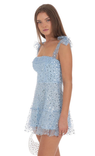 Evermore Sequin Mini Dress (Sky Blue)
