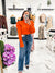 Bella V Boutique Daydreaming Mock Neck Sweater (Red Orange)