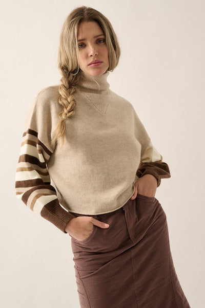 At The Bonfire Colorblock Sweater (Oatmeal)