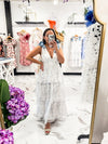 Sweetie Bow Tie Maxi Dress (White/Blue)